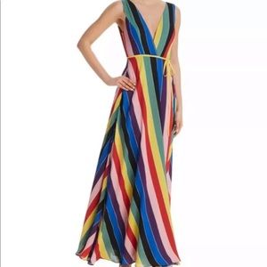 Aqua - Rainbow Stripe Maci Wrap Dress